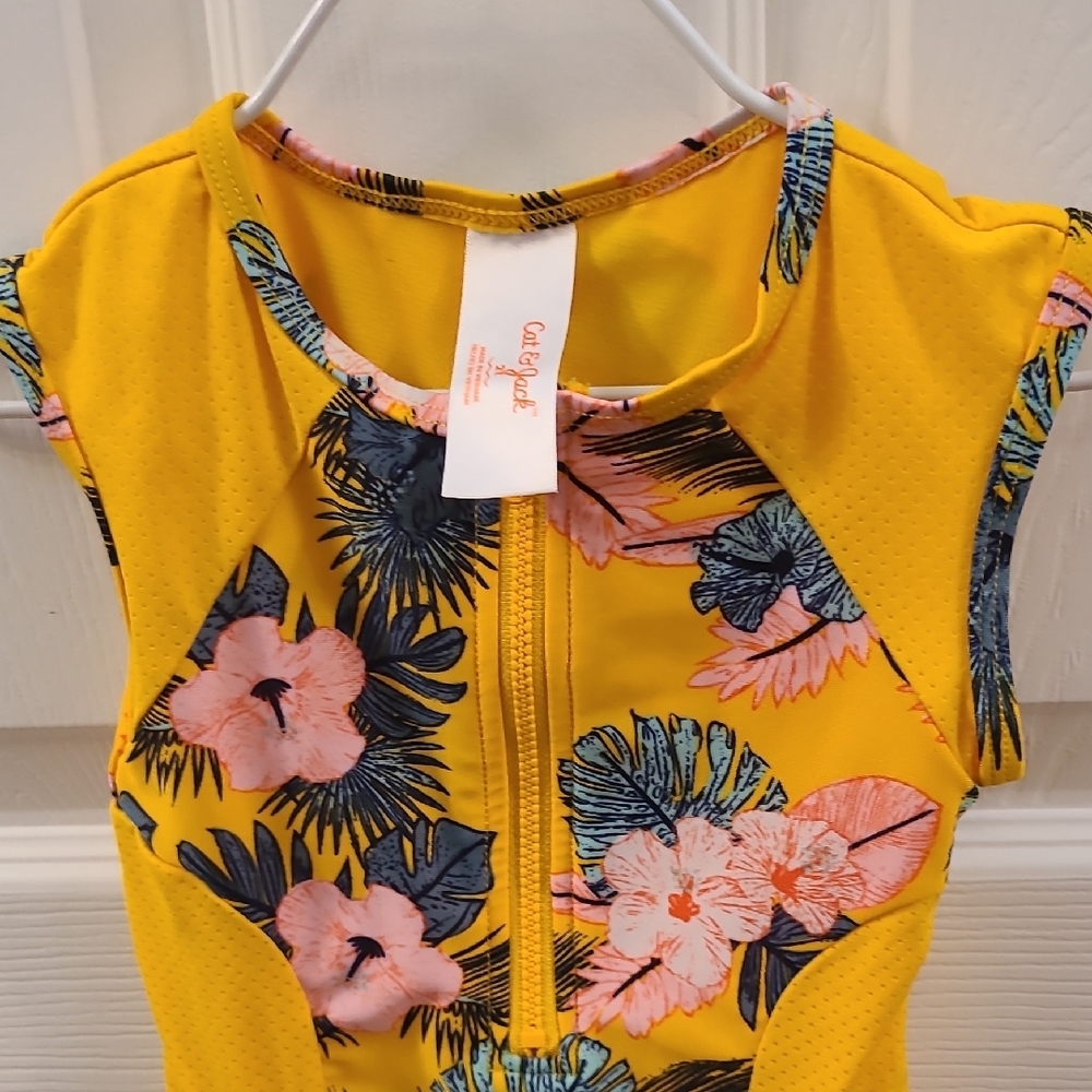 Cat & Jack Yellow Floral Swimsuit - Picture 3 of 3